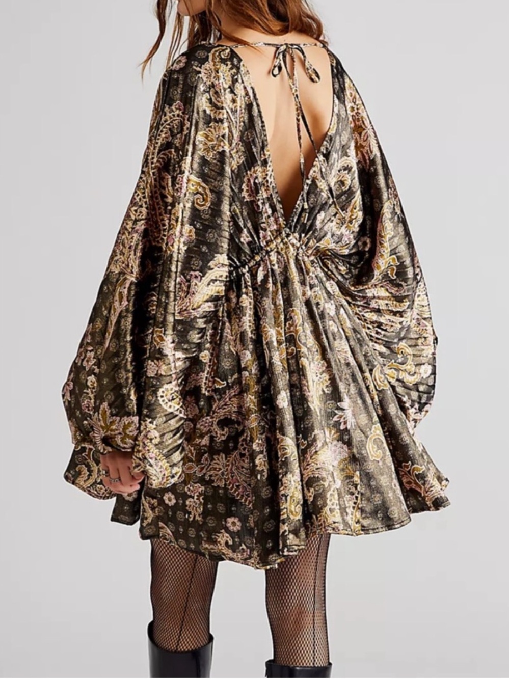 Free People Arzel Boho Paisley Mini Dress size XS